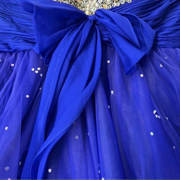Sherri Hill Blue Mini Homecoming / Formal Dress Size 6 - Picture 4 of 10